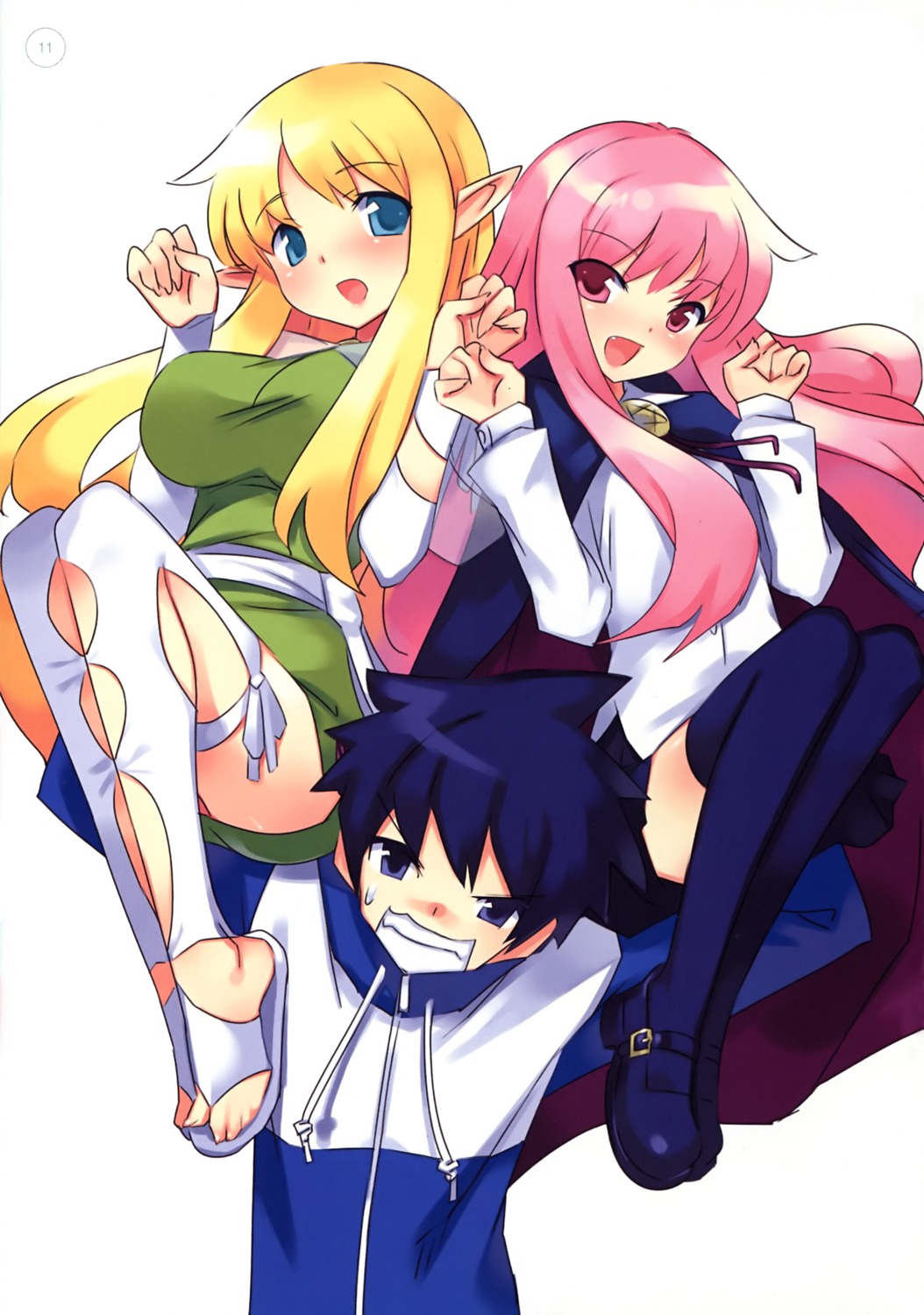 hiiraga_saito, louise_francoise_le_blanc_de_la_valliere, thighhighs, tiffania_westwood, usatsuka_eiji, zero_no_tsukaima