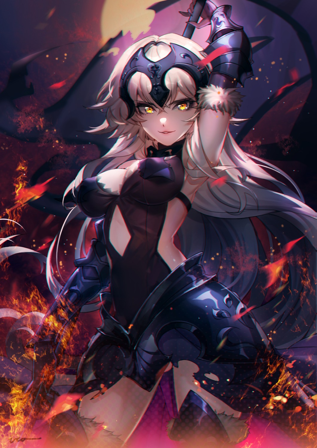 armor, cleavage, fate/grand_order, jeanne_d'arc, jeanne_d'arc_alter_(fate), sai_ichirou, thighhighs