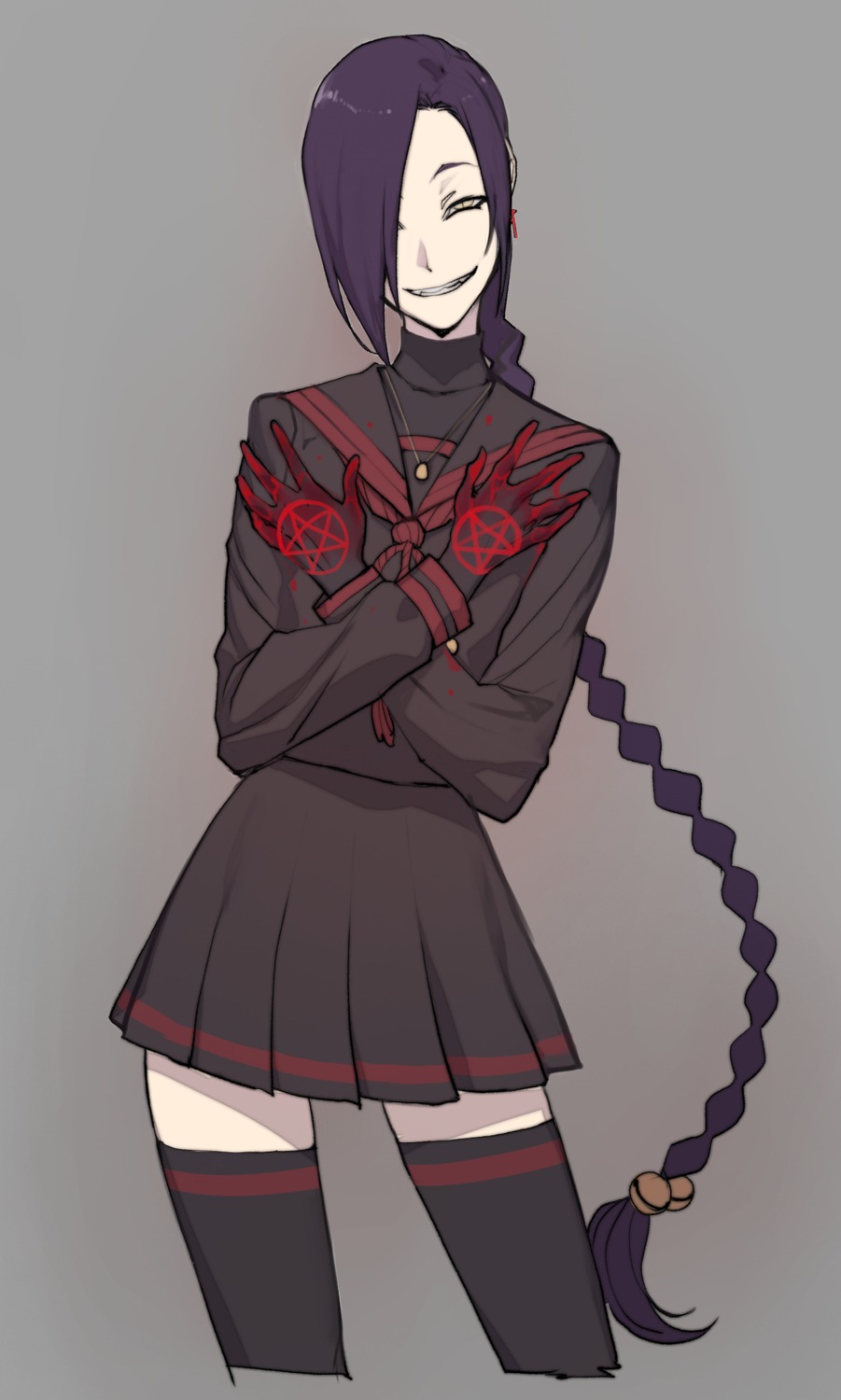 chikujouin_magane, oda_non, re:creators, seifuku, thighhighs