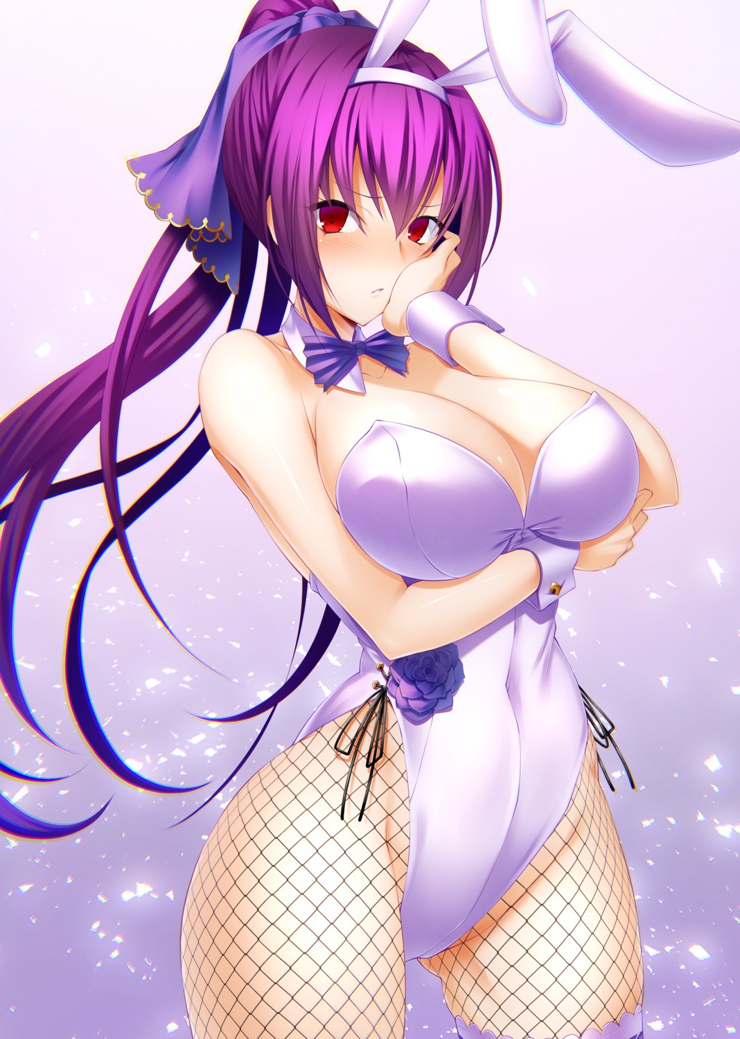 animal_ears, breast_hold, bunny_ears, bunny_girl, emanon_123, fate/grand_order, fishnets, pantyhose