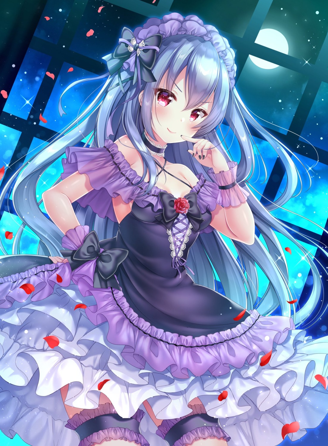 aoba_project, aoba_rena, cleavage, dress, garter, sakura_moyon