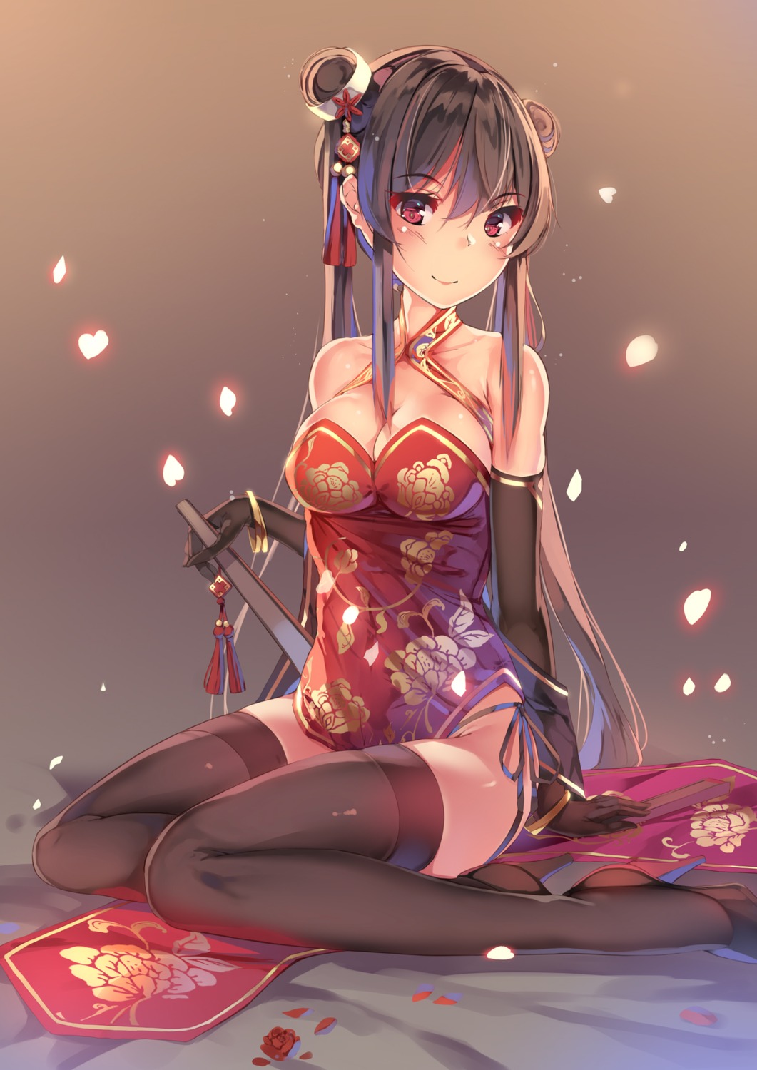 chinadress, cleavage, comic_aun, heels, pantsu, string_panties, thighhighs, tougetsu_matsuri