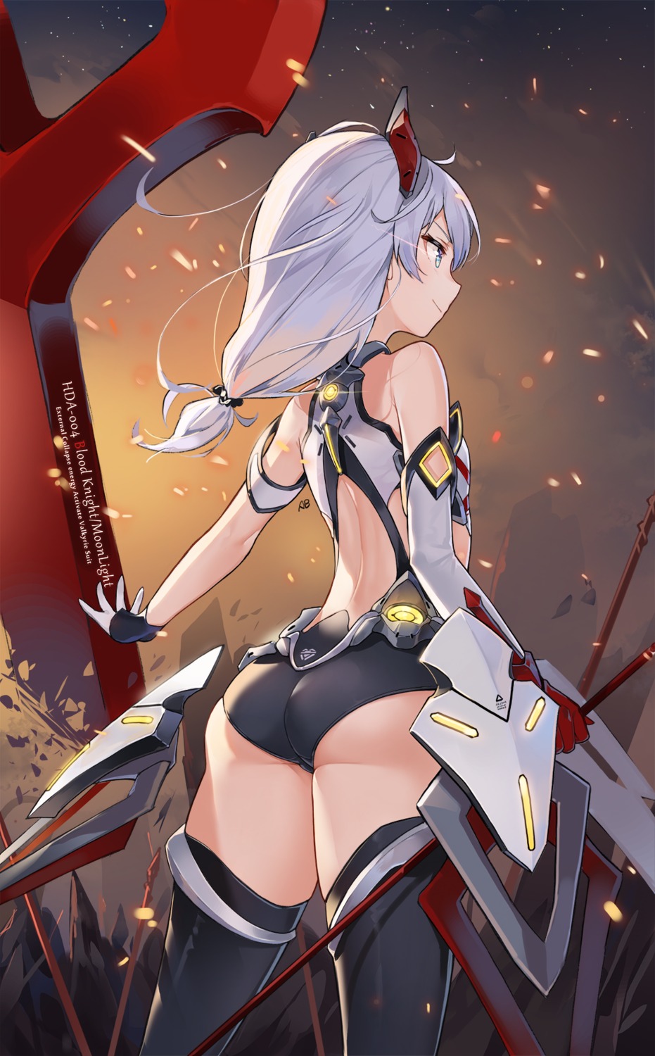 aliceblue, ass, benghuai_xueyuan, bikini_armor, honkai_impact, theresa_apocalypse, thighhighs, weapon