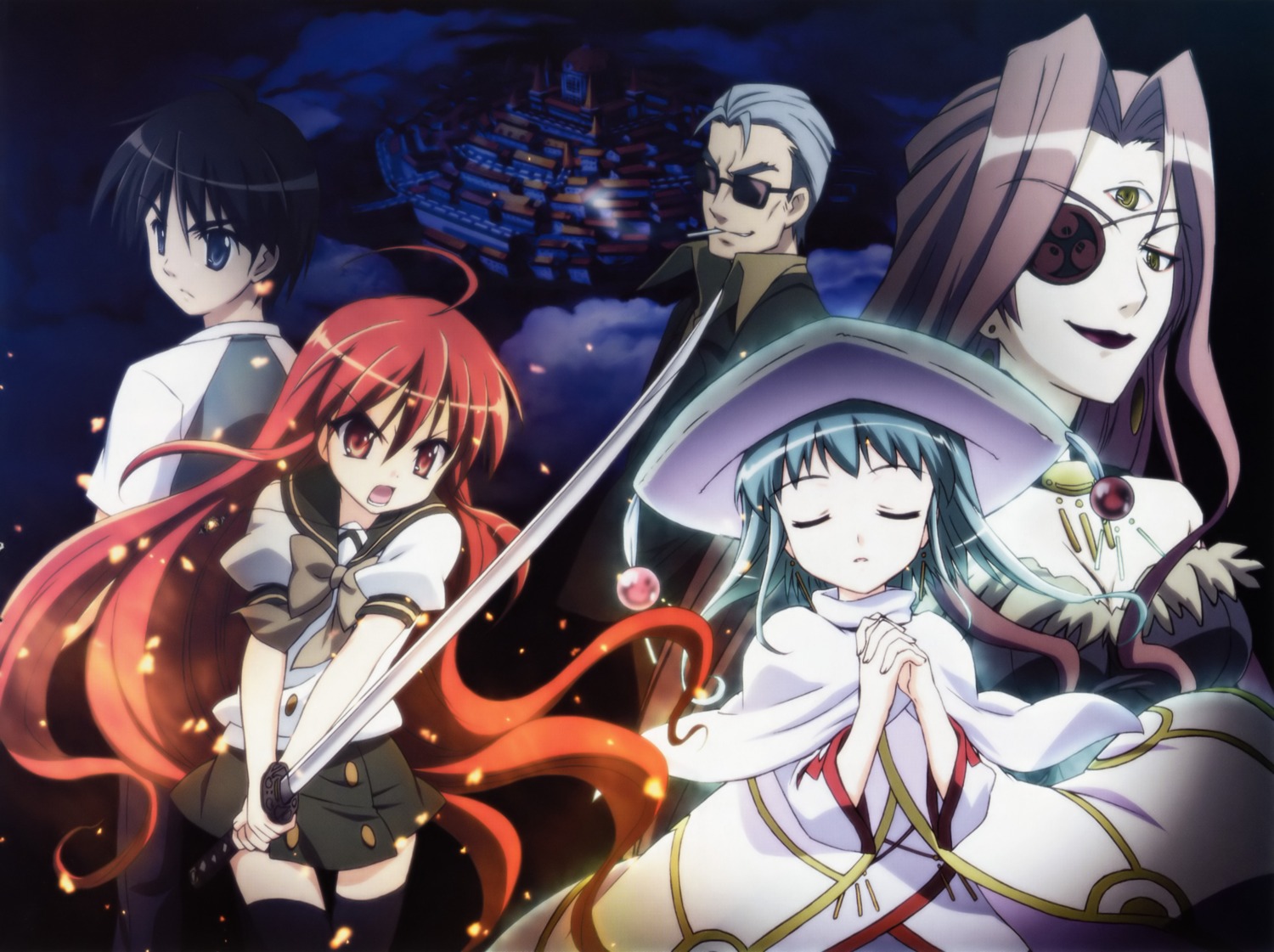 bel_peol, hecate, sakai_yuuji, seifuku, shakugan_no_shana, shana, sword, sydonay