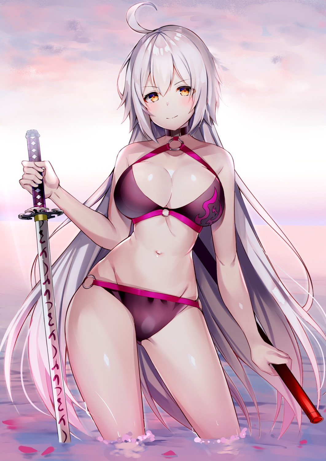 aozora_nan, bikini, cleavage, fate/grand_order, jeanne_d'arc, jeanne_d'arc_alter_(fate), swimsuits, sword