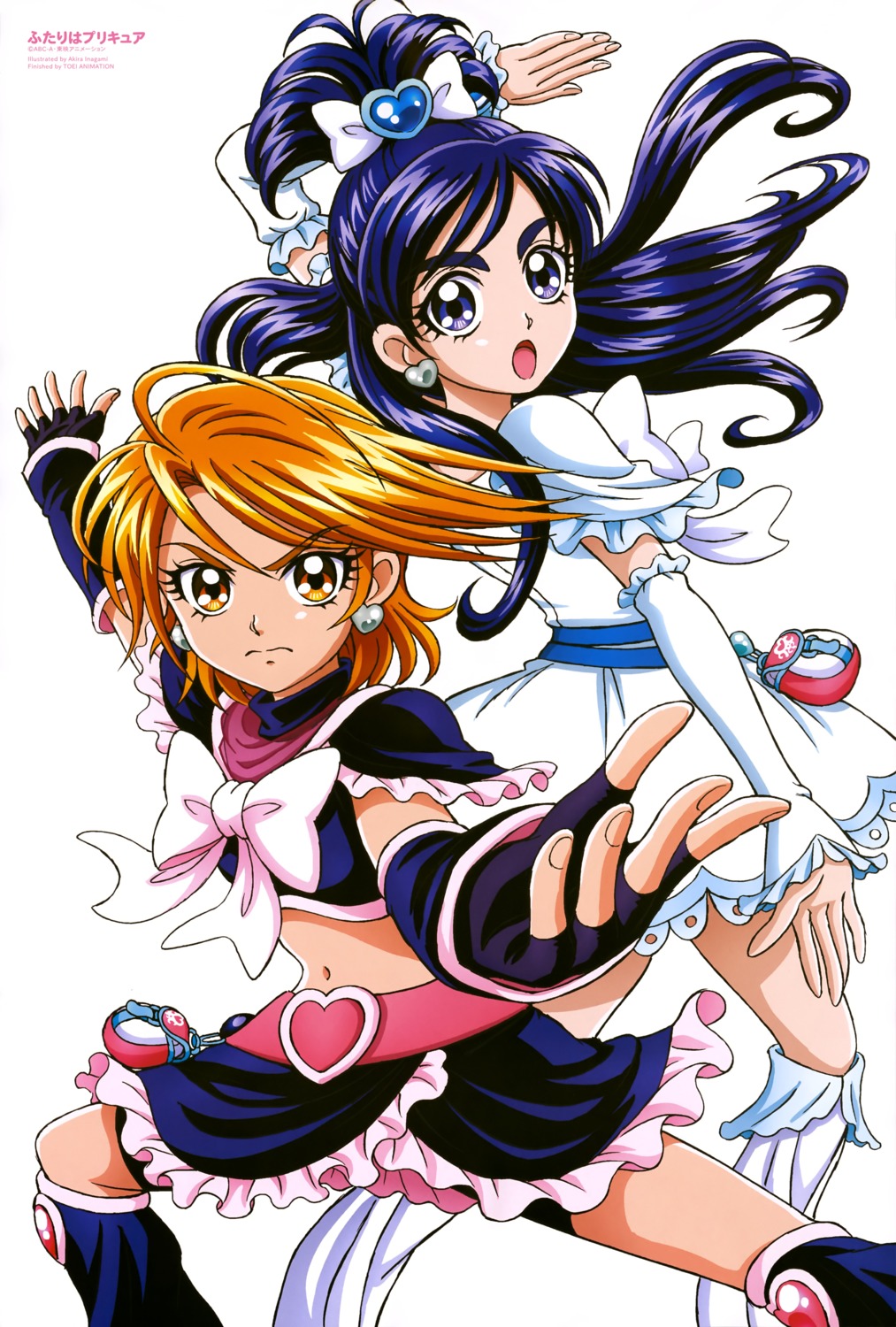 bike_shorts, dress, futari_wa_precure, inagami_akira, misumi_nagisa, precure, yukishiro_honoka