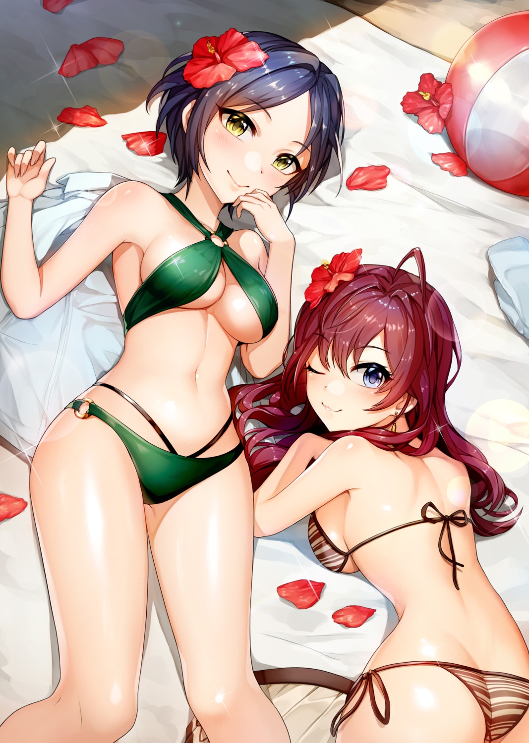 ass, bikini, hayami_kanade, ichinose_shiki, jai_(whany1998), swimsuits, the_idolm@ster, the_idolm@ster_cinderella_girls