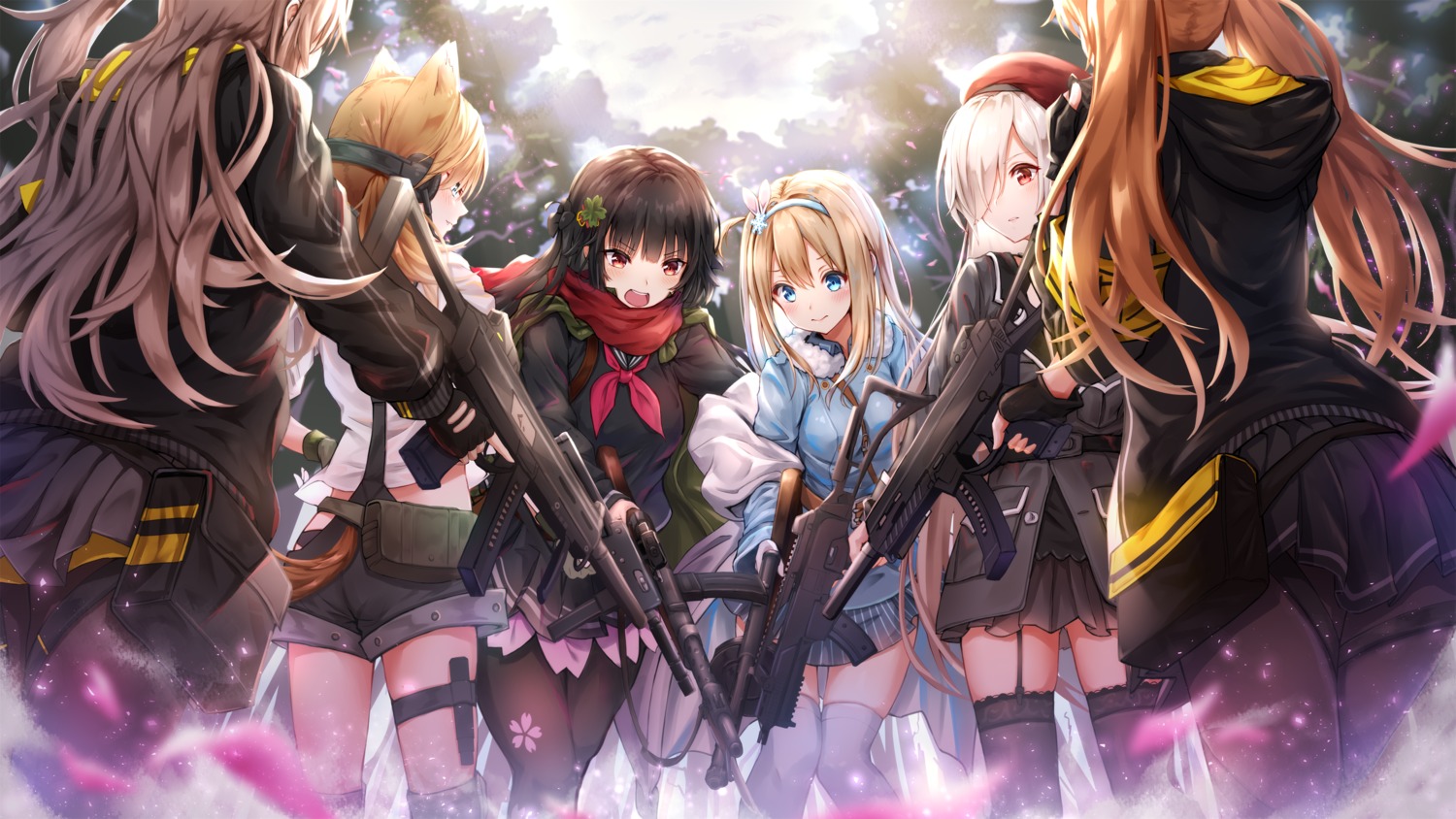 animal_ears, ass, g36c_(girls_frontline), girls_frontline, gun, idw_(girls_frontline), pantyhose, seifuku