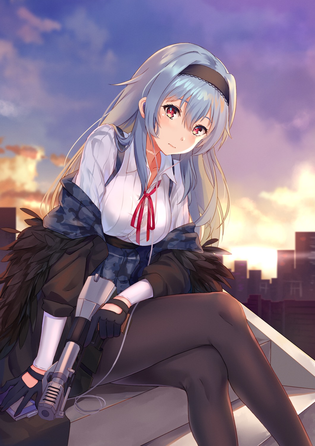 girls_frontline, gun, pantyhose, thunder_(girls_frontline), yongheng_zhi_wu