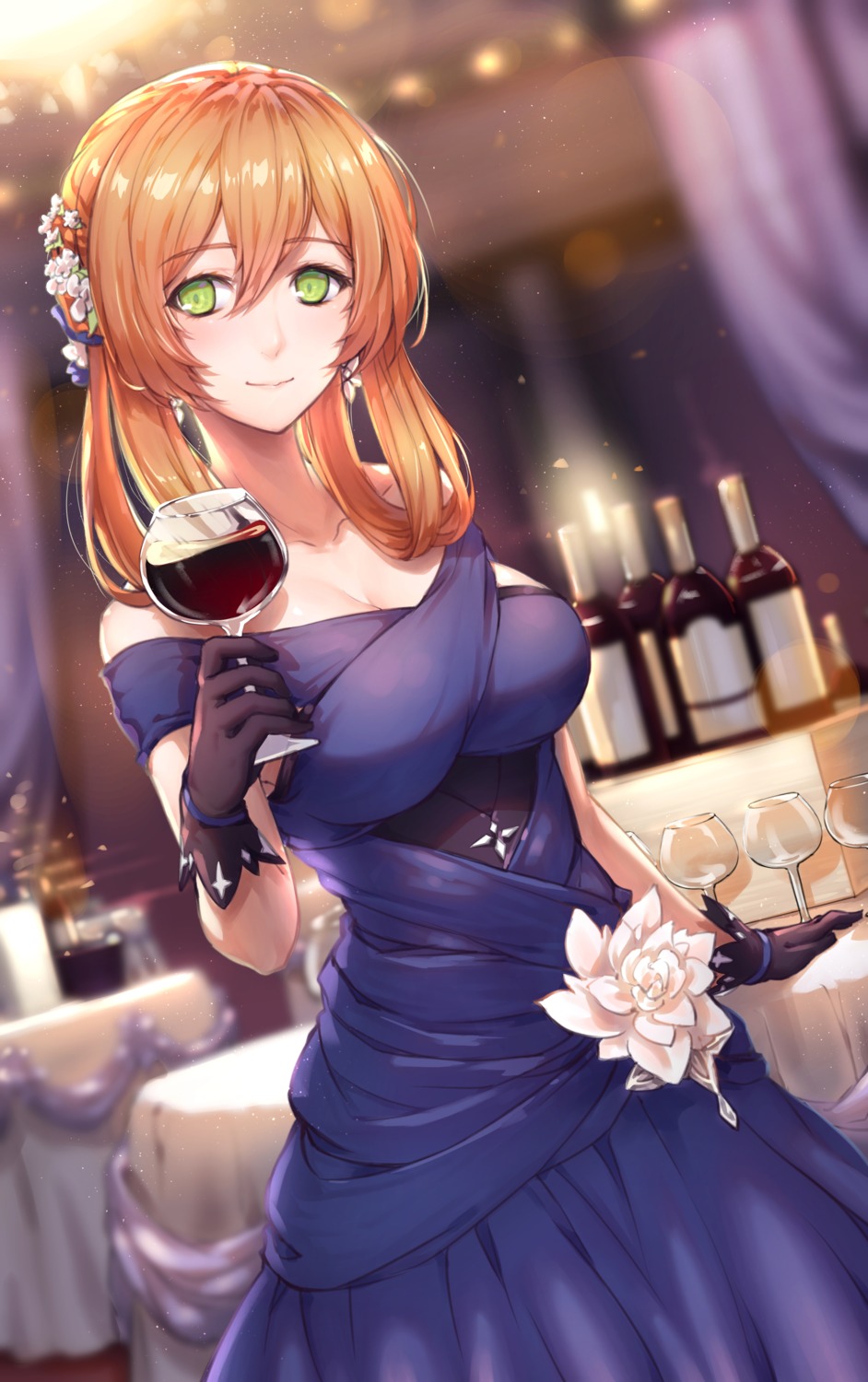 cleavage, dress, girls_frontline, springfield_(girls_frontline), tama_yu