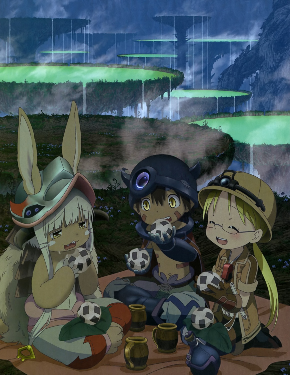 animal_ears, made_in_abyss, megane, nanachi, pointy_ears, regu_(made_in_abyss), riko_(made_in_abyss), tagme