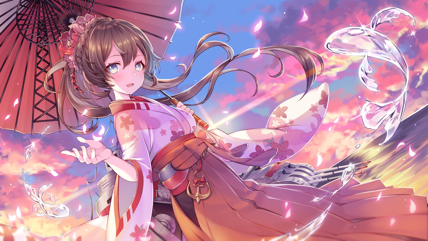japanese_clothes, reimin, sousei_no_mirage, umbrella