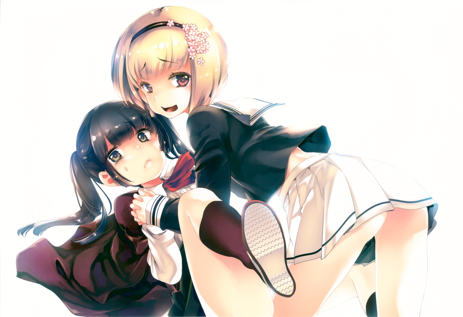 ass, fixed, kamizuki_shiki, nopan, seifuku, yuri