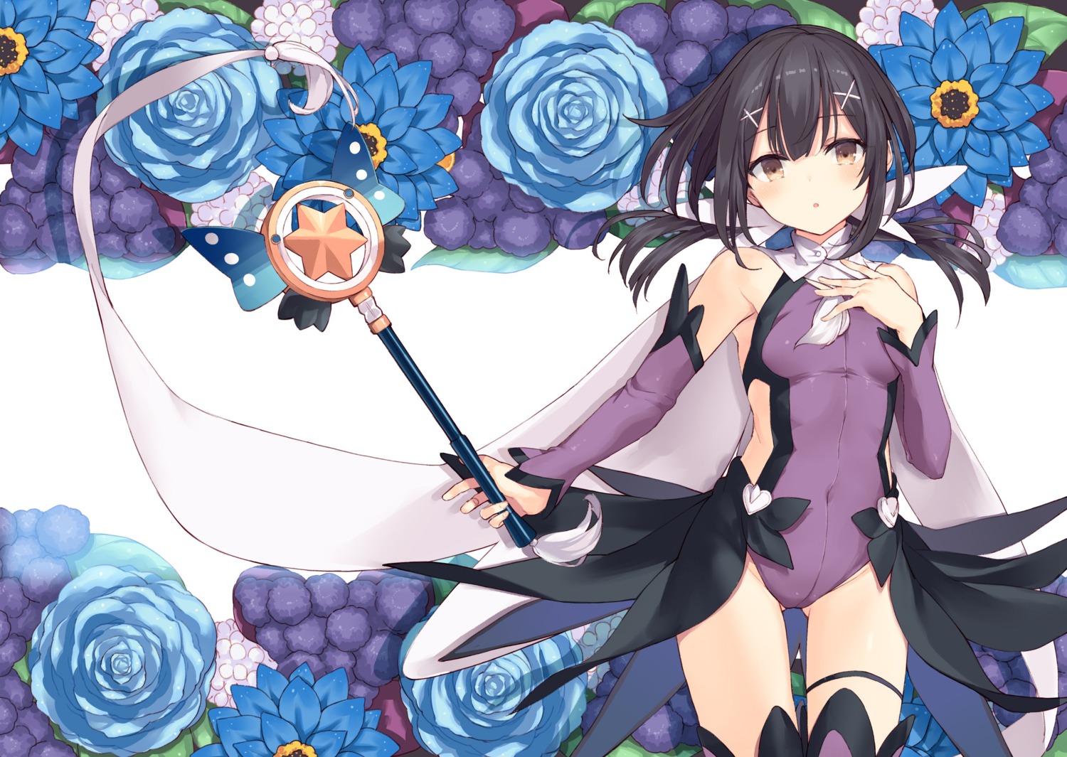 fate/kaleid_liner_prisma_illya, fate/stay_night, garter, leotard, magical_sapphire, miyu_edelfelt, nana_(luna_berry), thighhighs, weapon