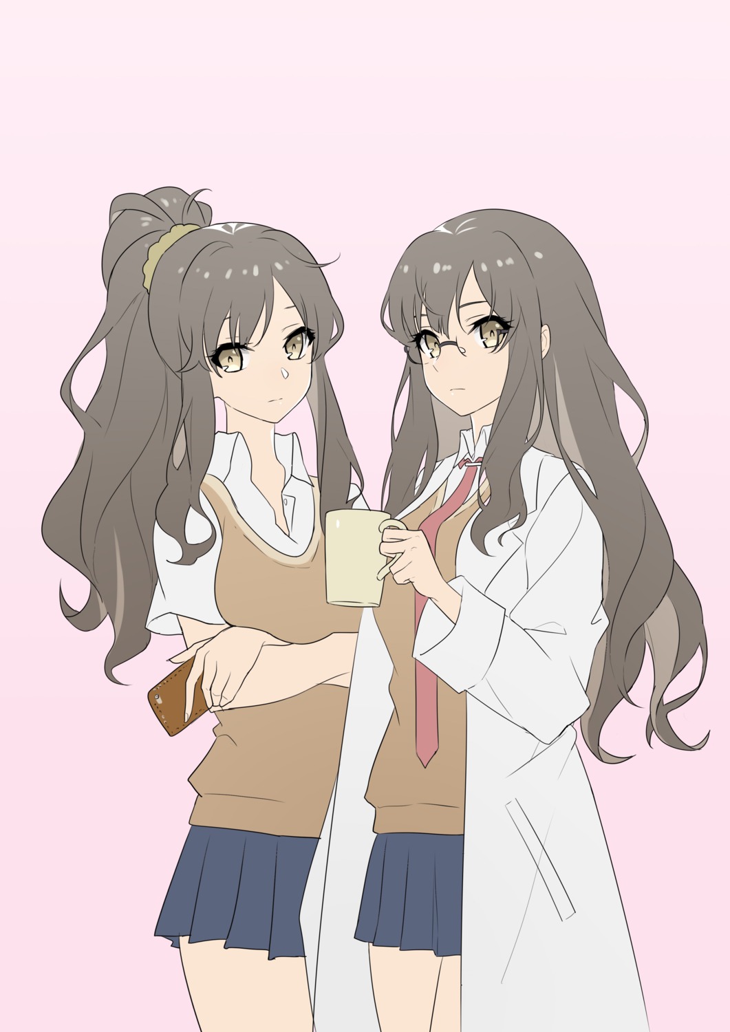 breast_hold, futaba_rio, megane, mosquito_coils, seifuku, seishun_buta_yarou, sweater