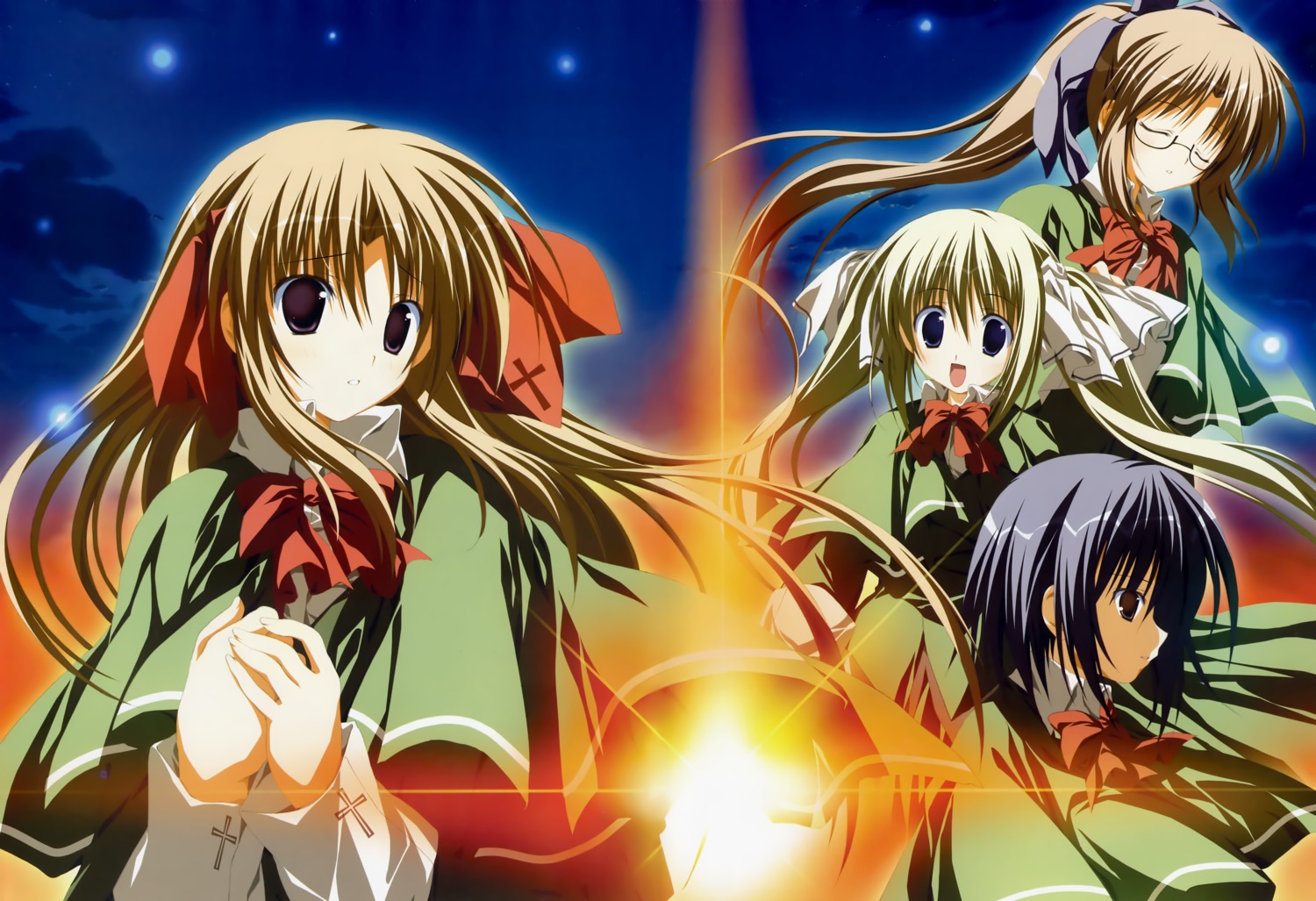 fixed, hosaka_nanami, korie_riko, megane, okuyama_naho, senkawa_nagaru, tv_no_kieta_hi, wakana_mahiro