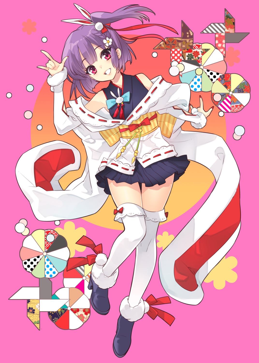 heels, ito_noizi, japanese_clothes, tenjin_kotone, tenjin_kotone_(character), thighhighs