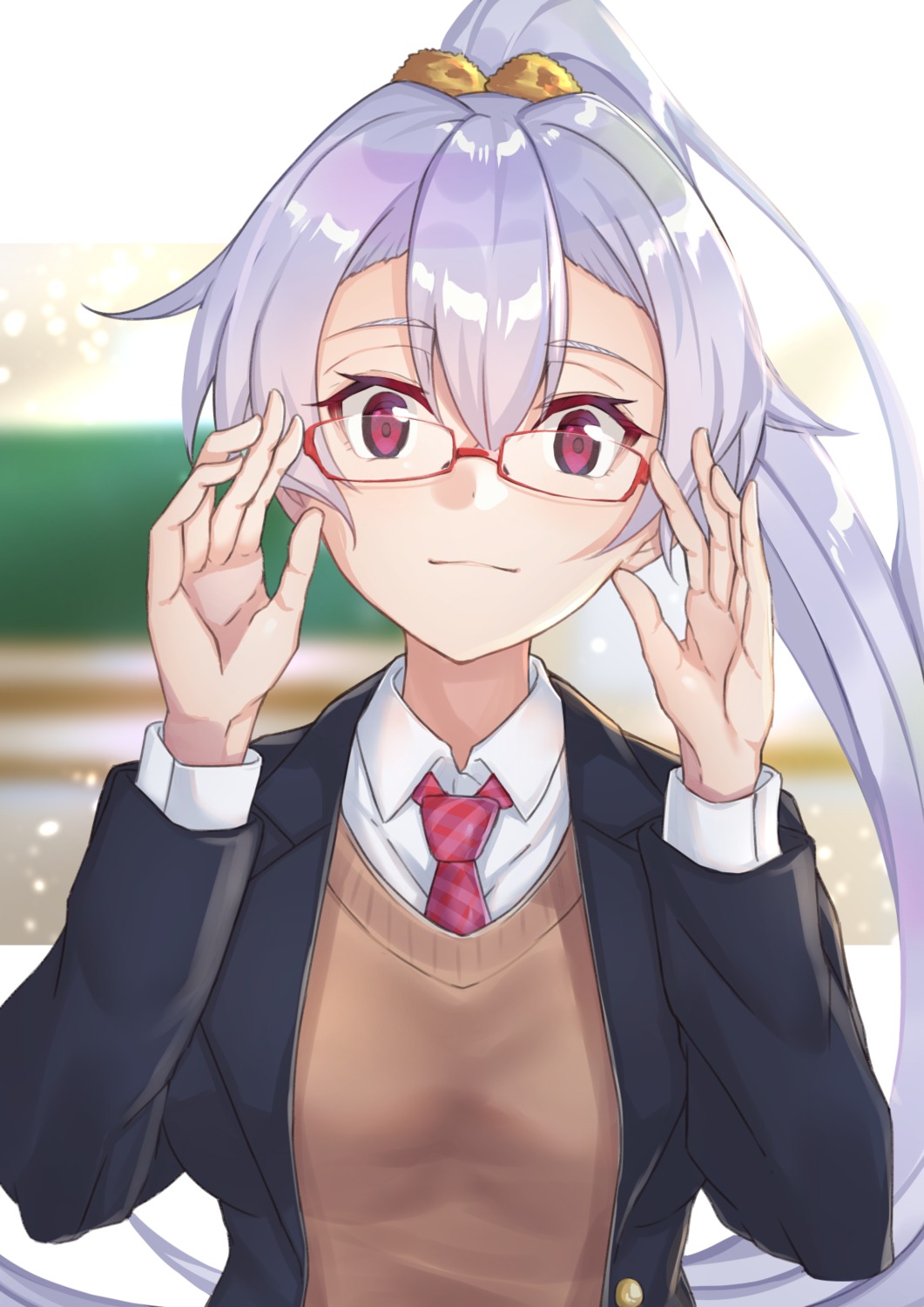 fate/grand_order, megane, seifuku, sweater, tapioka_(oekakitapioka), tomoe_gozen_(fate)