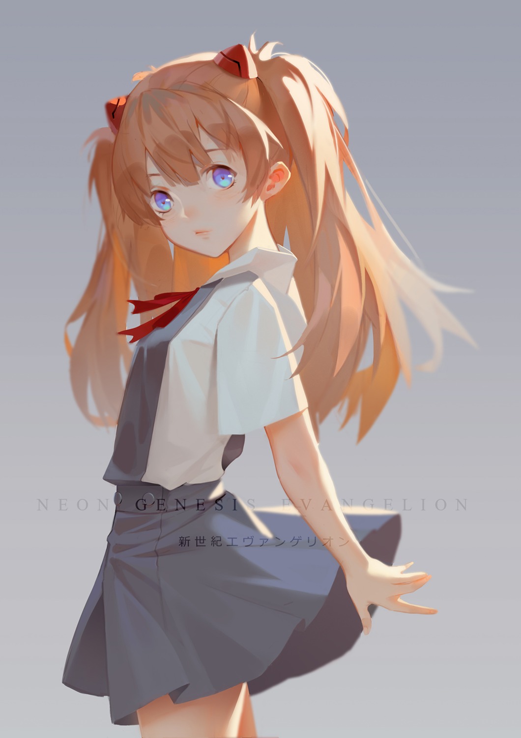 neon_genesis_evangelion, sannye, seifuku, skirt_lift, souryuu_asuka_langley