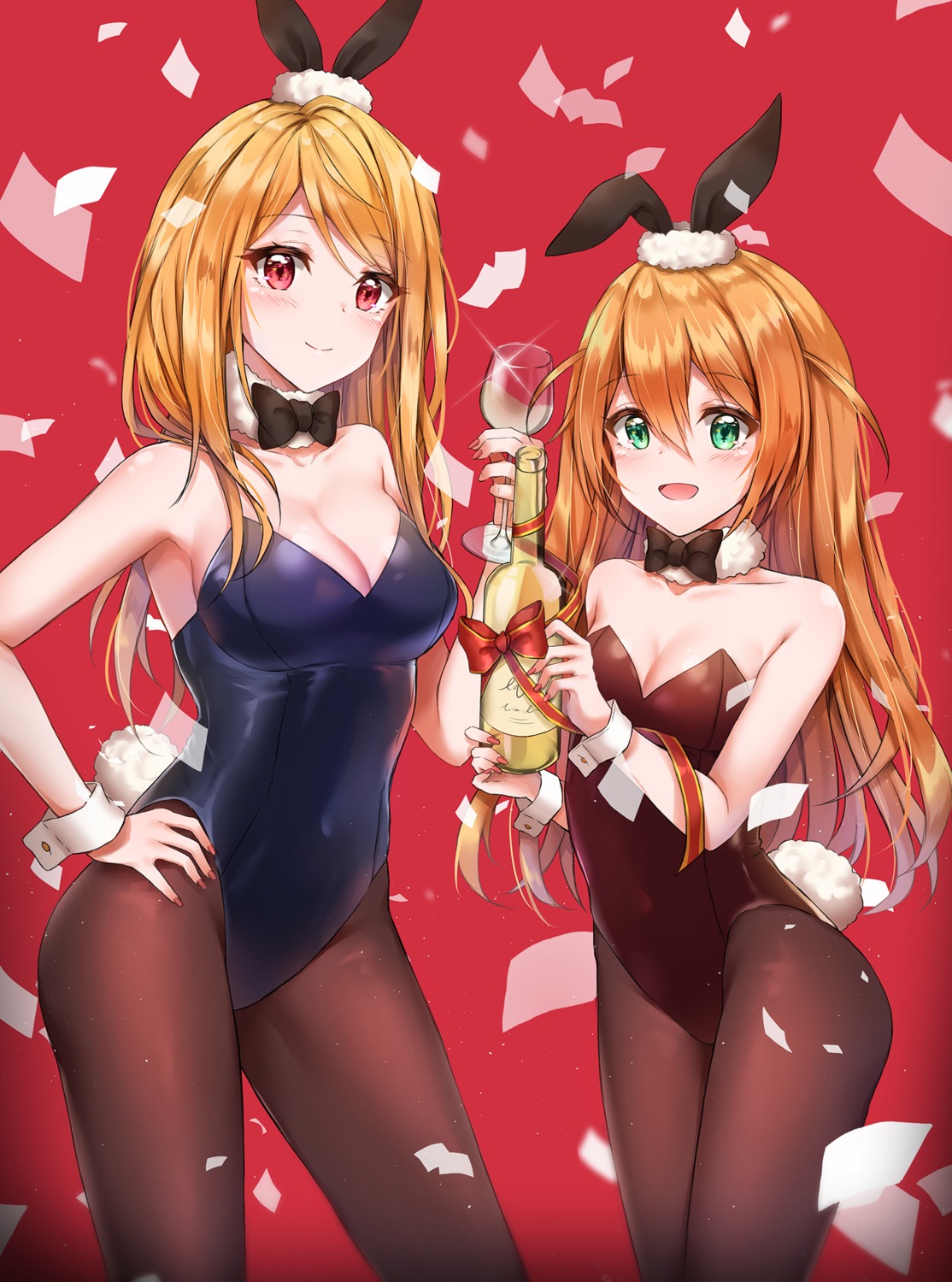 animal_ears, baba_konomi, bunny_ears, bunny_girl, cleavage, cuna_(qunya), momose_rio, pantyhose