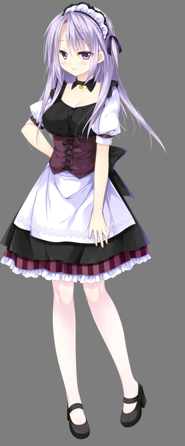 cleavage, ensemble_(company), heels, maid, otome_ga_musubu_tsukiyo_no_kirameki, reizei_shizune, sesena_yau, transparent_png