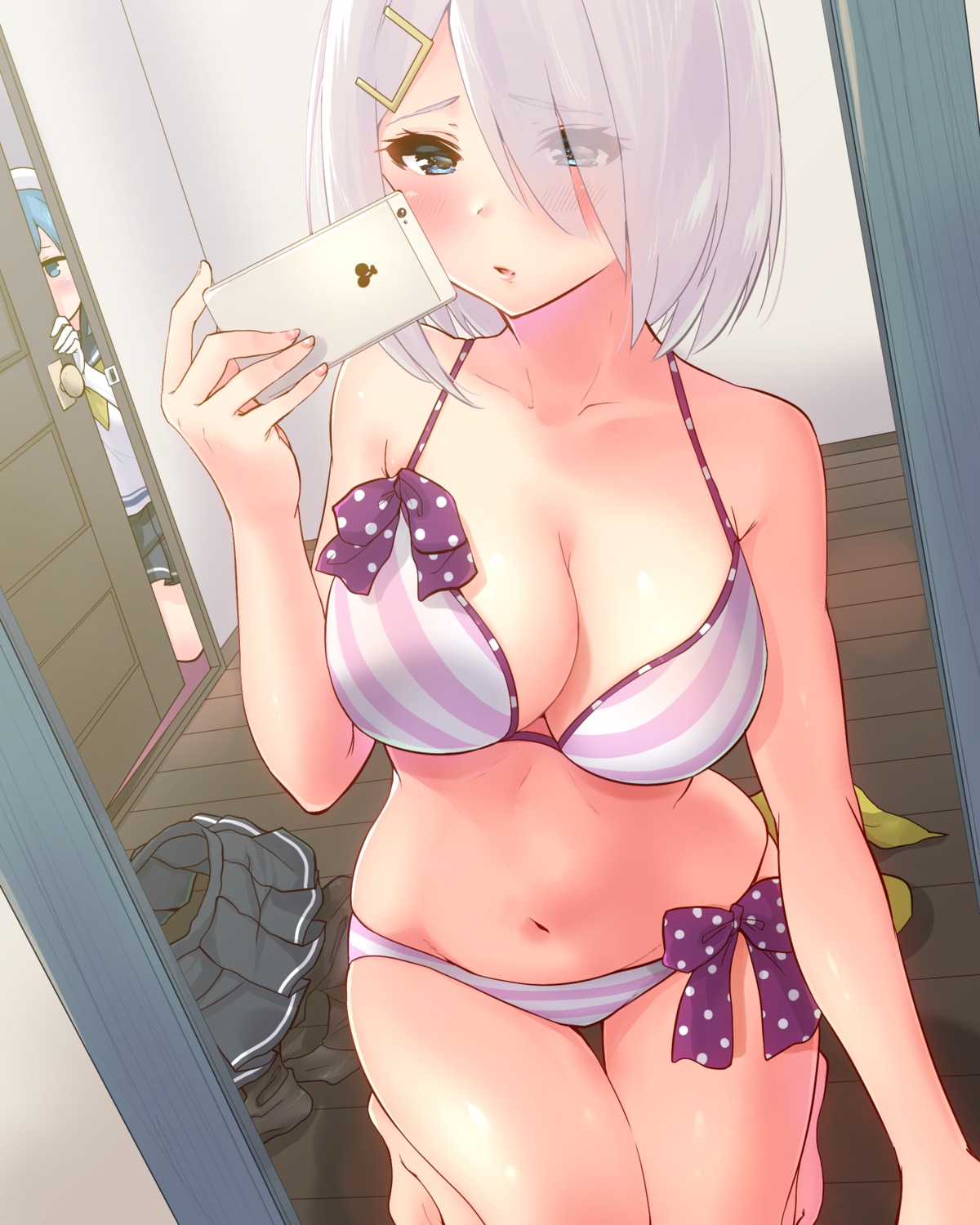 bikini, cleavage, hamakaze_(kancolle), kantai_collection, sarfata, swimsuits