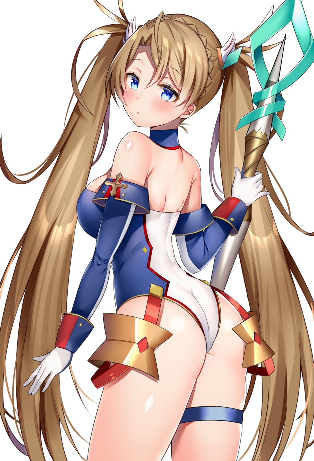 aozora_nan, armor, ass, bradamante_(fate), fate/grand_order, garter, leotard, weapon