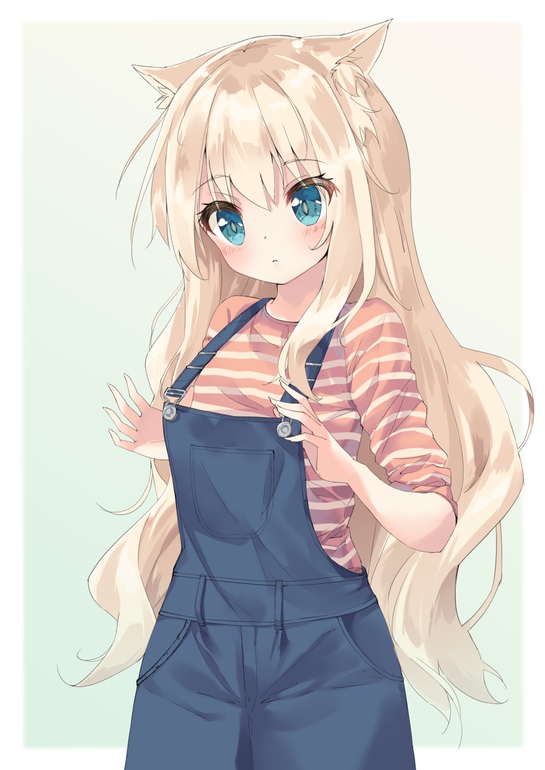 animal_ears, hamaru_(s5625t), nekomimi, overalls