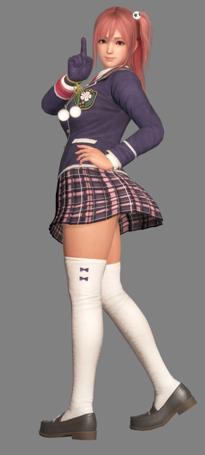 cg, dead_or_alive, dead_or_alive_6, honoka_(doa), koei_tecmo, seifuku, skirt_lift, thighhighs