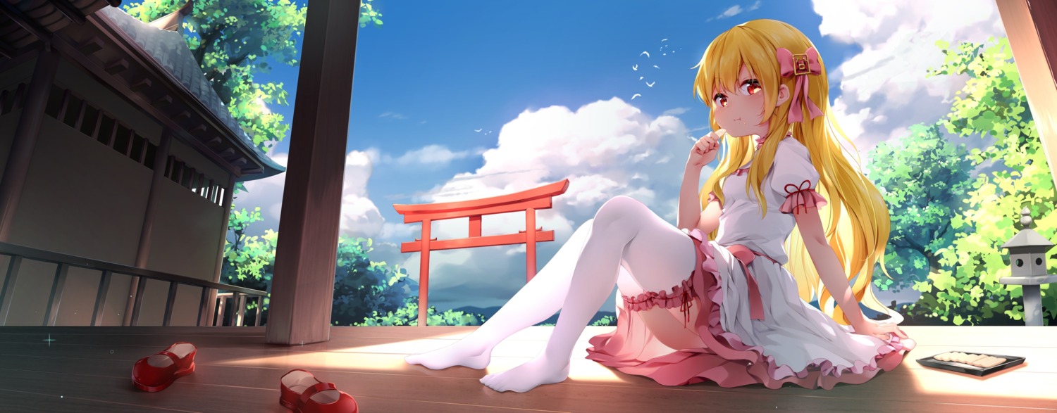 chen_bin, dress, keisenko, landscape, thighhighs