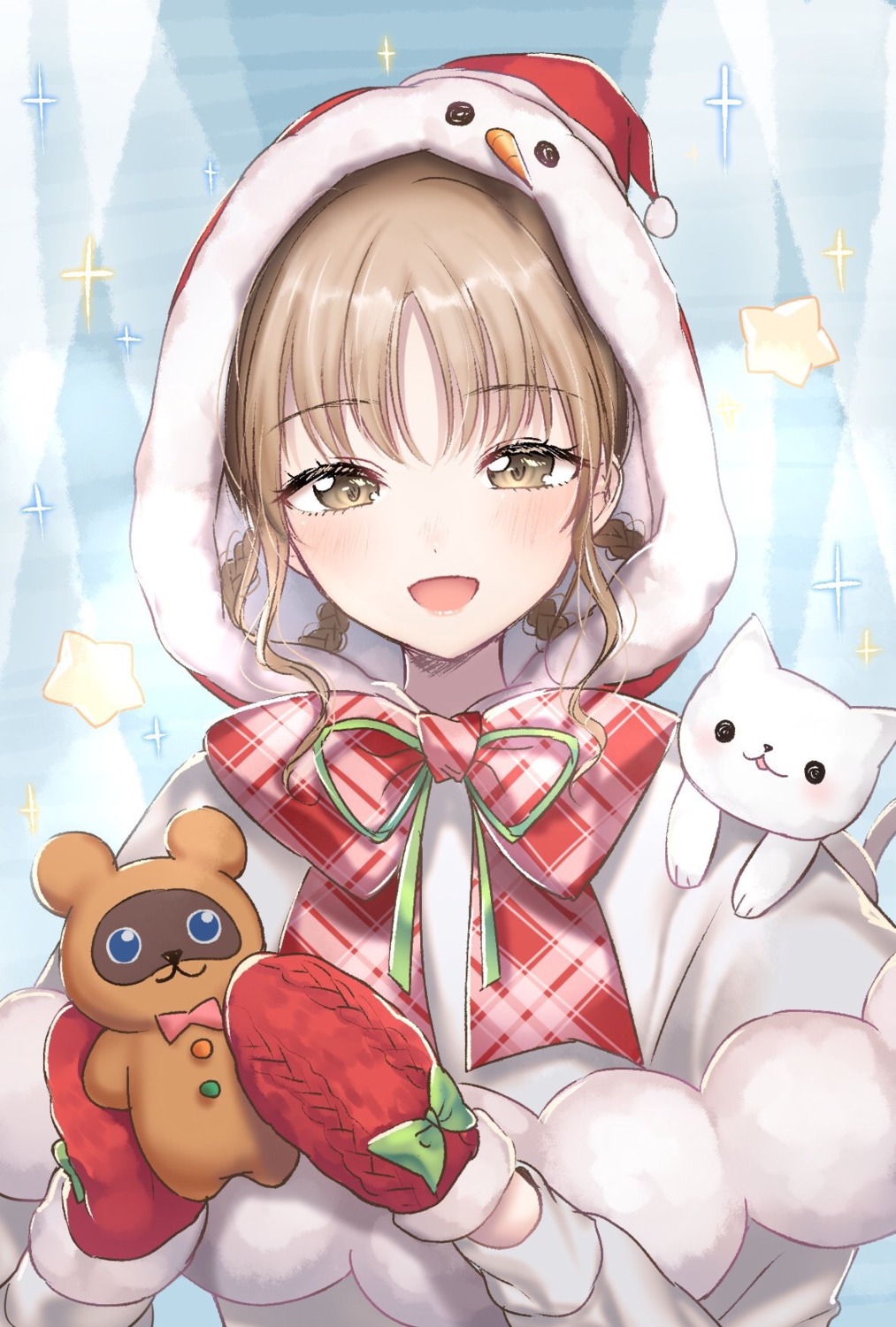 christmas, neko, nijisanji, nijisanji_seeds, sister_claire, sweater, umeno