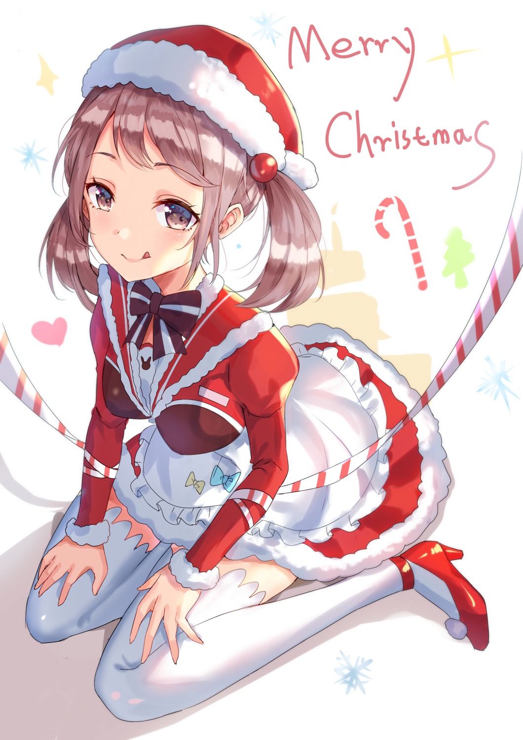 christmas, heels, kantai_collection, sazanami_(kancolle), shanguier, thighhighs