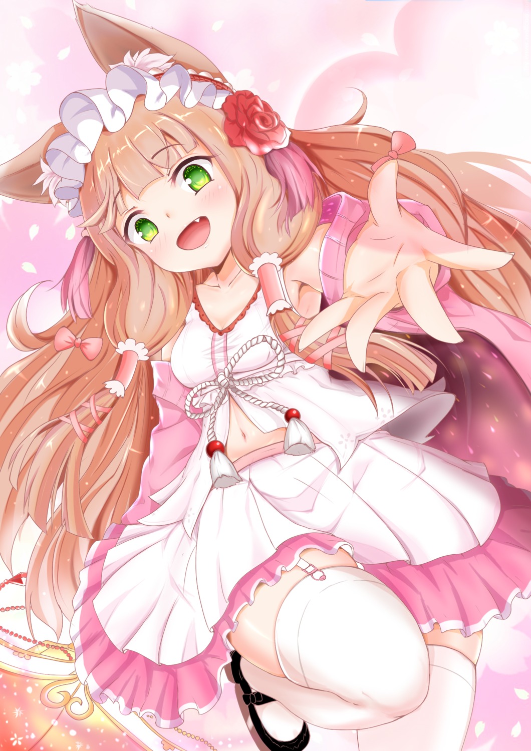 animal_ears, cleavage, heels, himemiya_maho, princess_connect!, princess_connect!_re:dive, sha_dan_miao, stockings