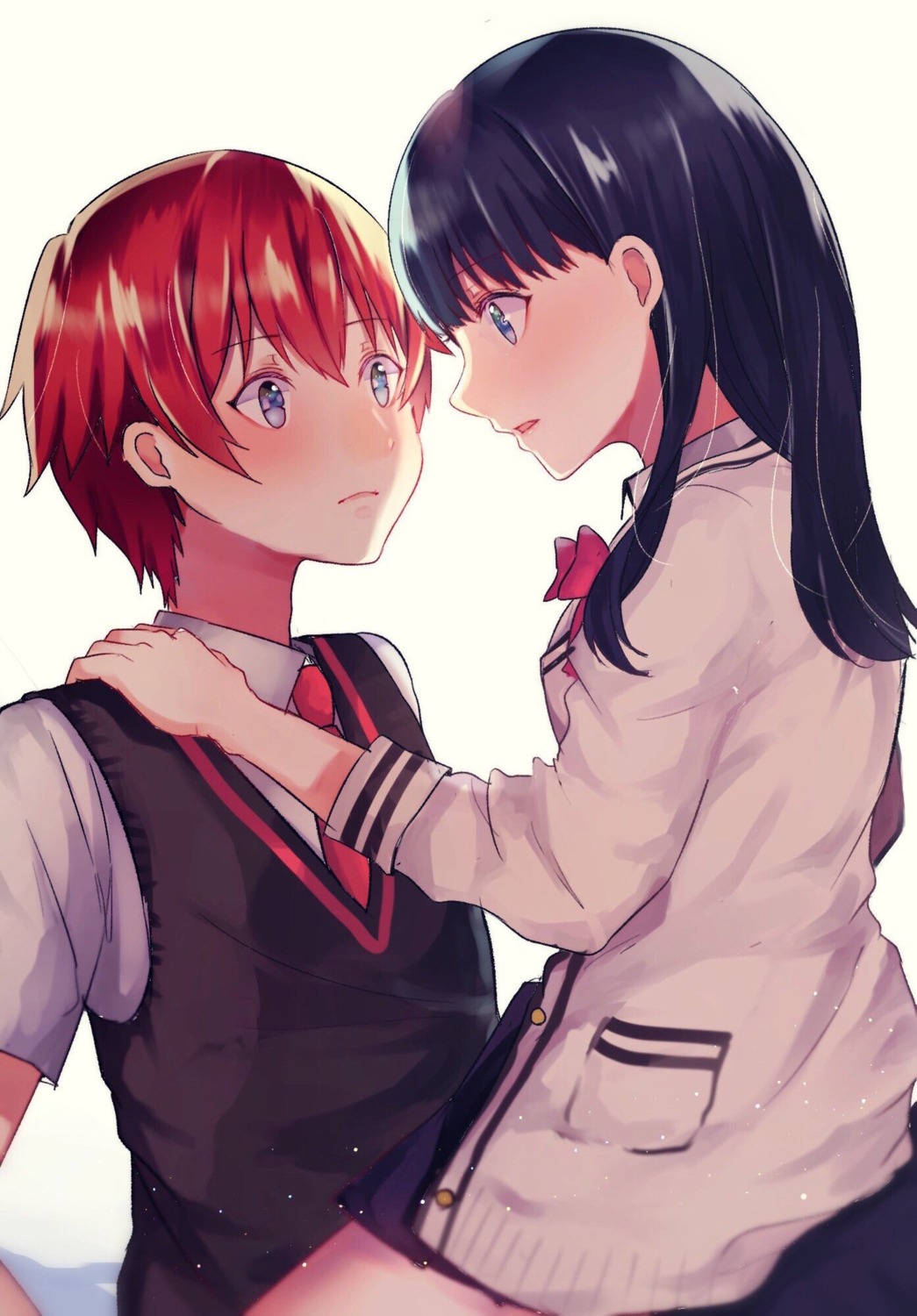 gridman_universe, hibiki_yuuta, komugi_(komugi_ckdi), seifuku, ssss.gridman, sweater, takarada_rikka