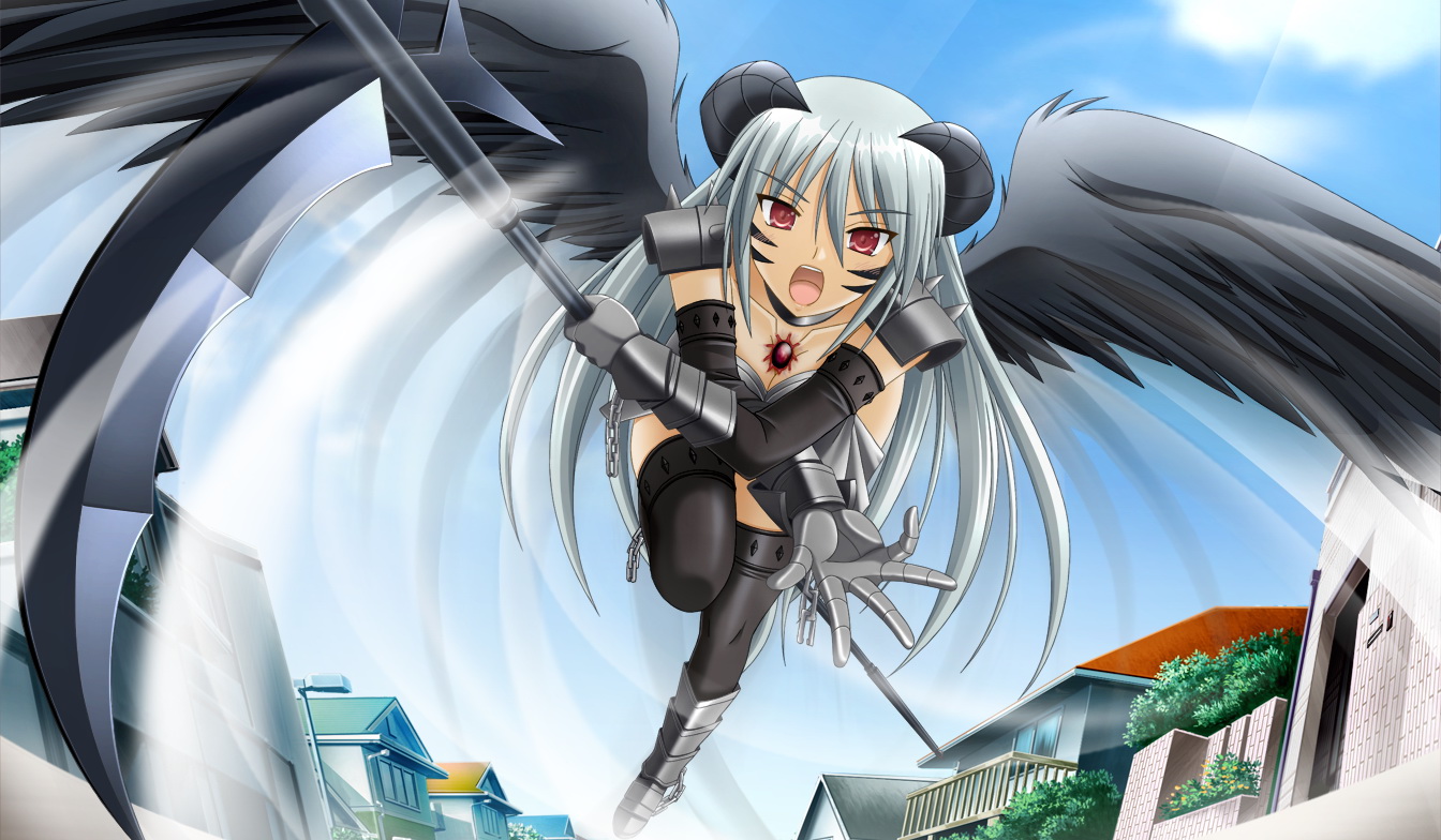 asuka_pyon, sin_kuro_to_kiiro_no_shoujo, thighhighs, wings
