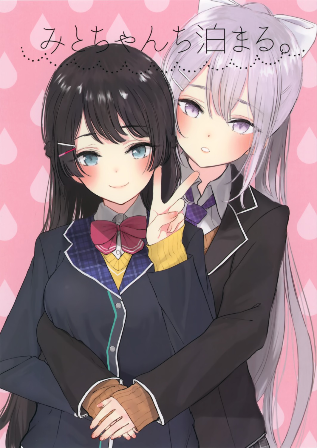 higuchi_kaede, nijisanji, seifuku, suto, sweater, tsukino_mito
