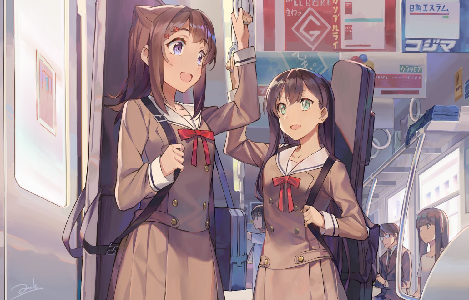 bang_dream!, bianyuanqishi, business_suit, hanazono_tae, megane, seifuku, toyama_kasumi