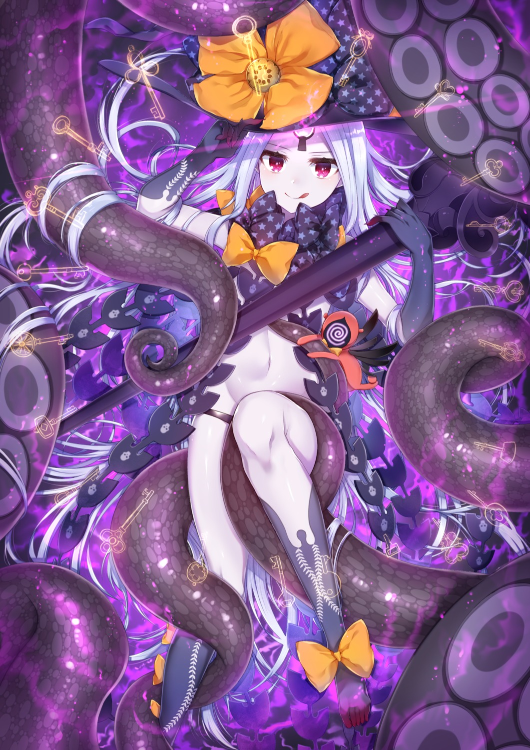 abigail_williams_(fate), akirannu, fate/grand_order, pantsu, tentacles, topless
