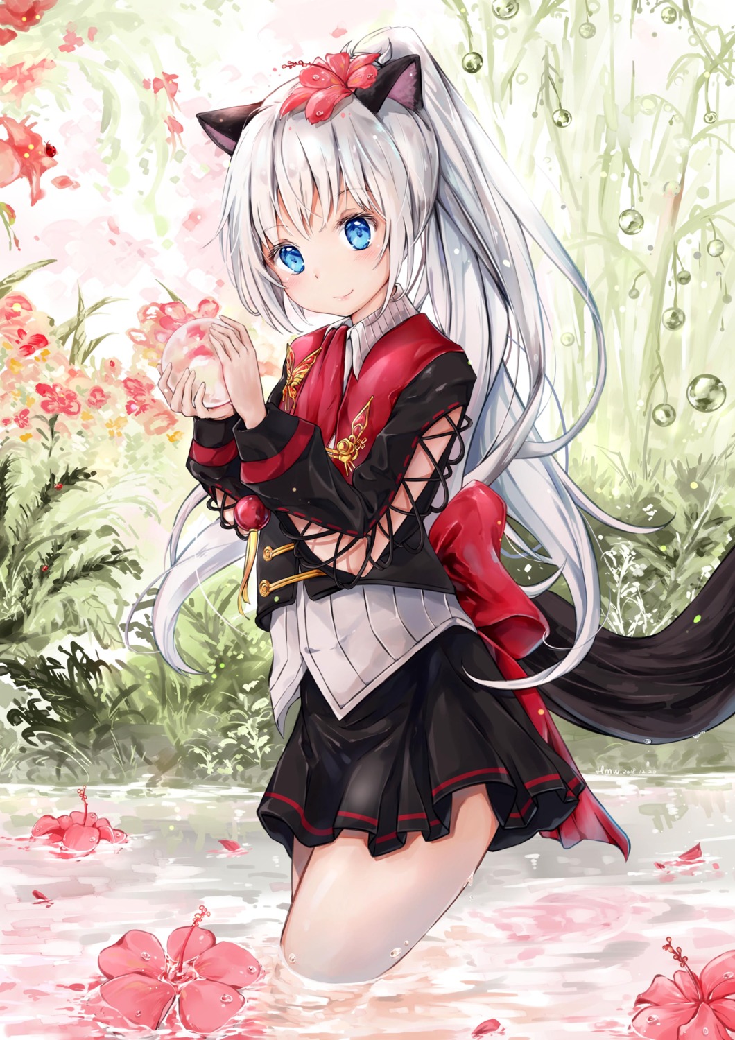 animal_ears, blade_&_soul, dema_hmw, lyn_(blade_&_soul), nekomimi, tail, wet