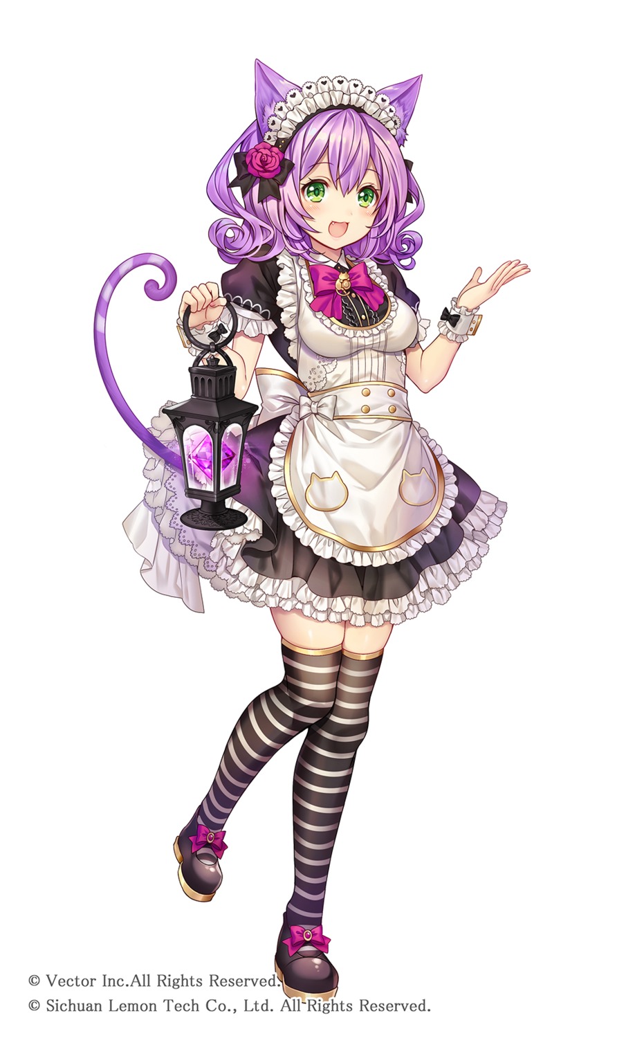 animal_ears, madogawa, maid, nekomimi, noatopia_~kibou_no_monogatari~, tail, thighhighs
