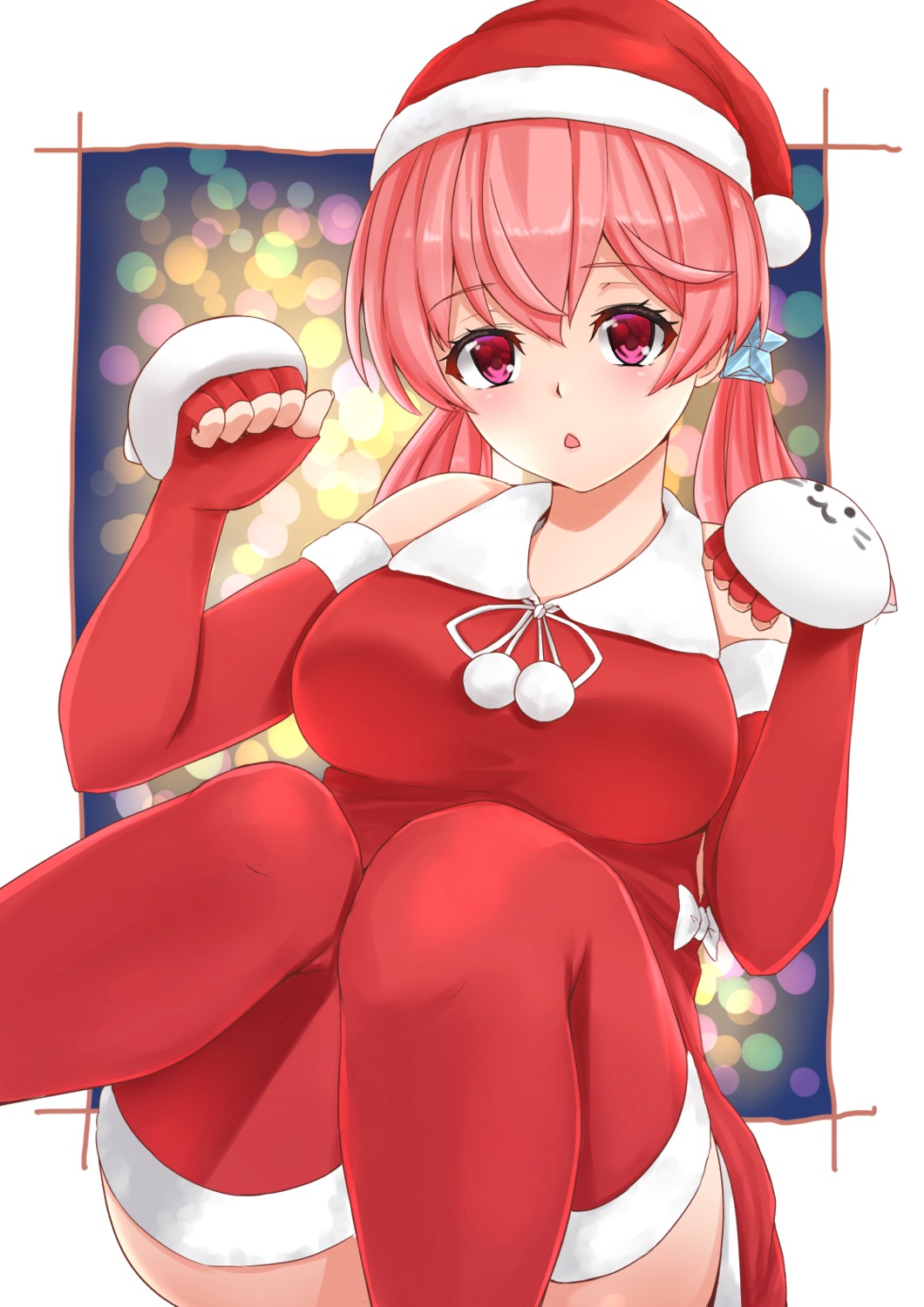 .live, christmas, dress, idol-bu, kitakami_futaba, teapo, thighhighs