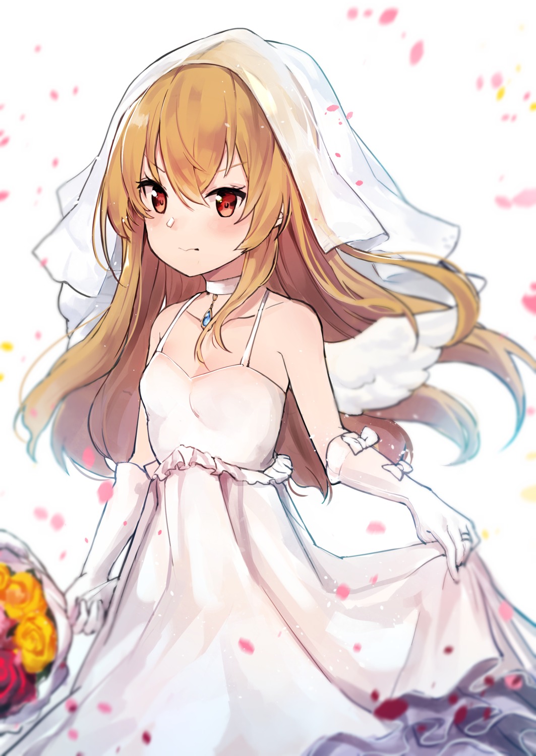 aisaka_taiga, bada_(jksh5056), cleavage, dress, skirt_lift, toradora!, wedding_dress