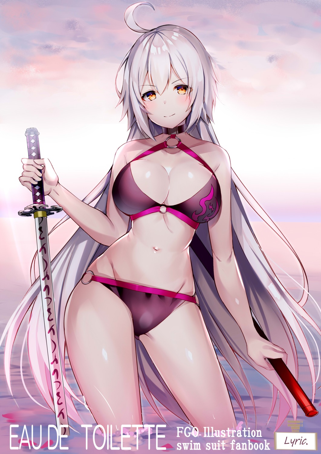 aozora_nan, bikini, cleavage, fate/grand_order, jeanne_d'arc, jeanne_d'arc_alter_(fate), swimsuits, sword