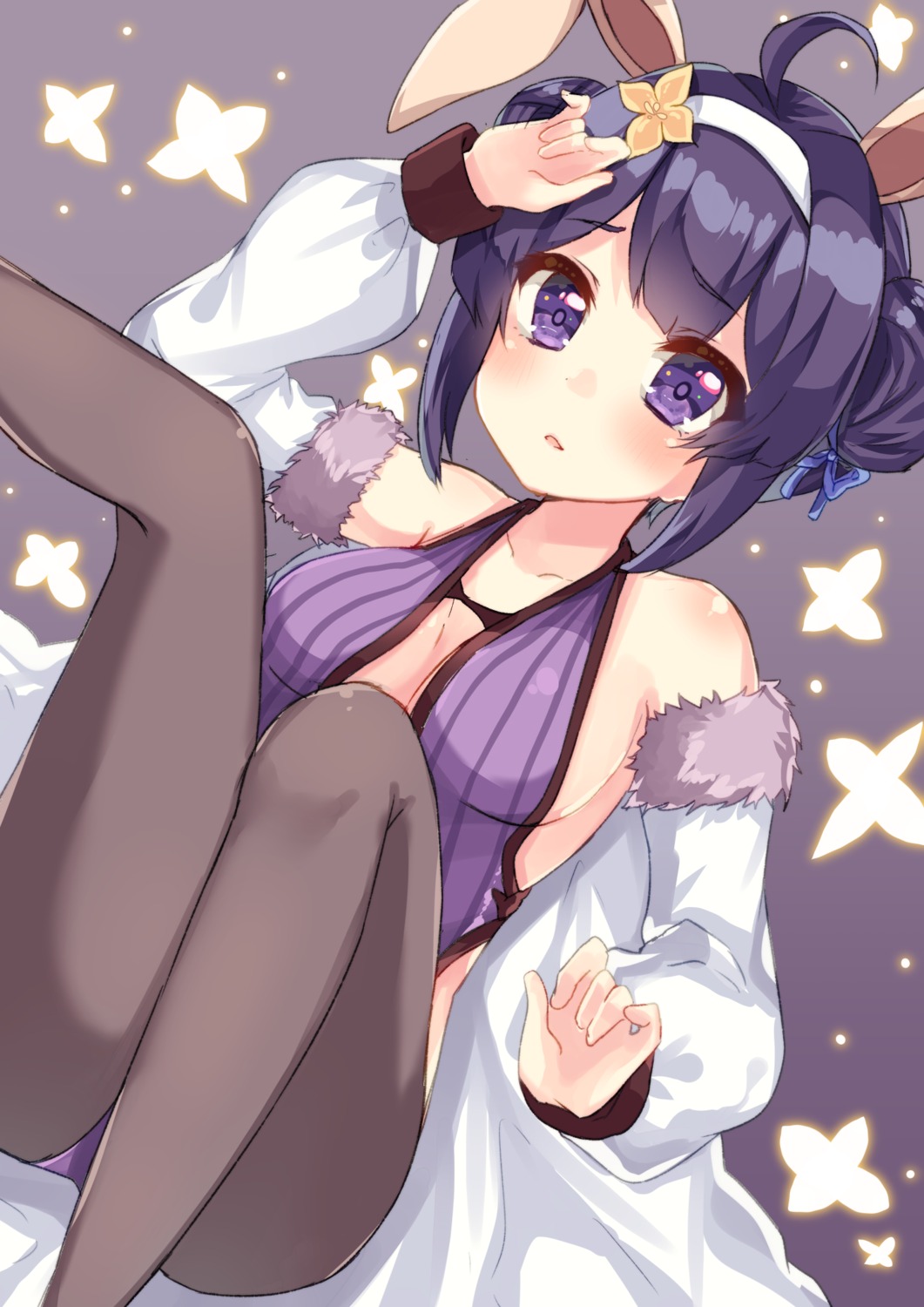 animal_ears, azur_lane, bunny_ears, bunny_girl, cleavage, ning_hai_(azur_lane), pantyhose, pomuri