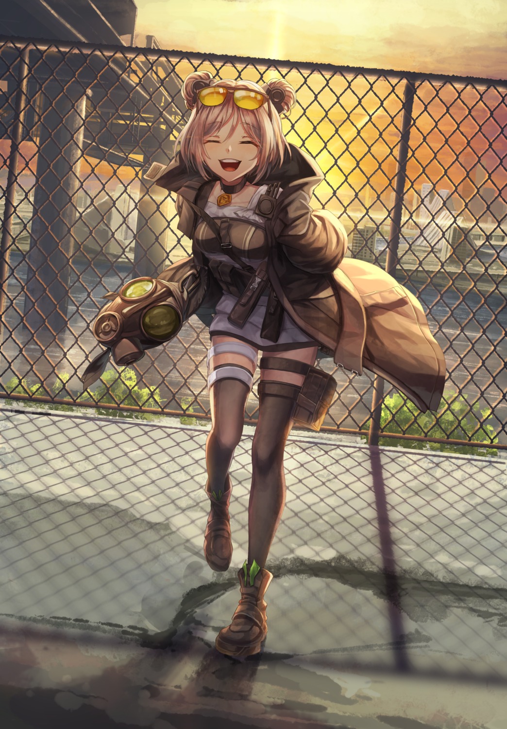 garter, girls_frontline, megane, p90_(girls_frontline), thighhighs, vikpie