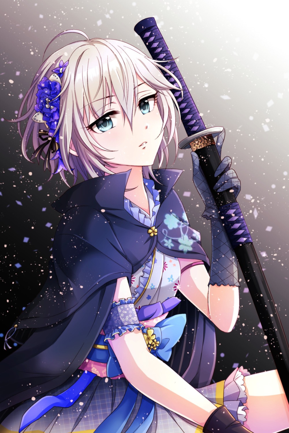 anastasia_(idolm@ster), japanese_clothes, ponta_(poponta), sword, the_idolm@ster, the_idolm@ster_cinderella_girls