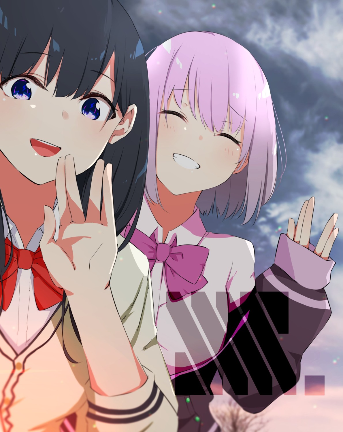 gridman_universe, ichiki, seifuku, shinjou_akane, ssss.gridman, sweater, takarada_rikka