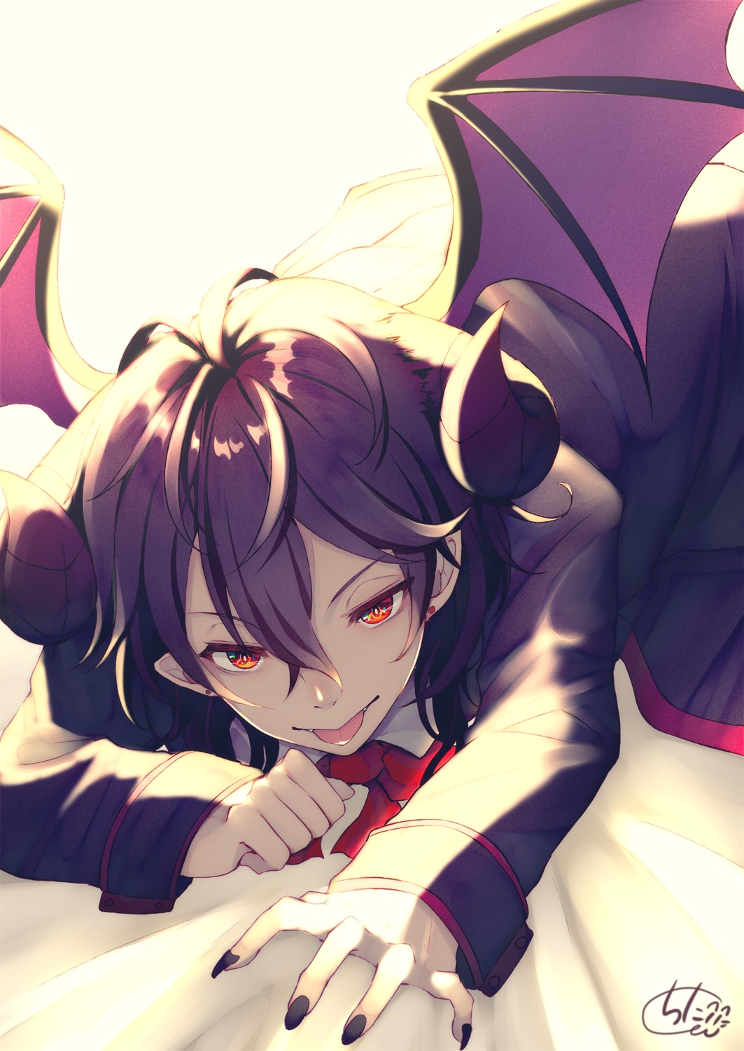 chita_(ketchup), ensemble_stars!, horns, sakuma_rei, seifuku, wings
