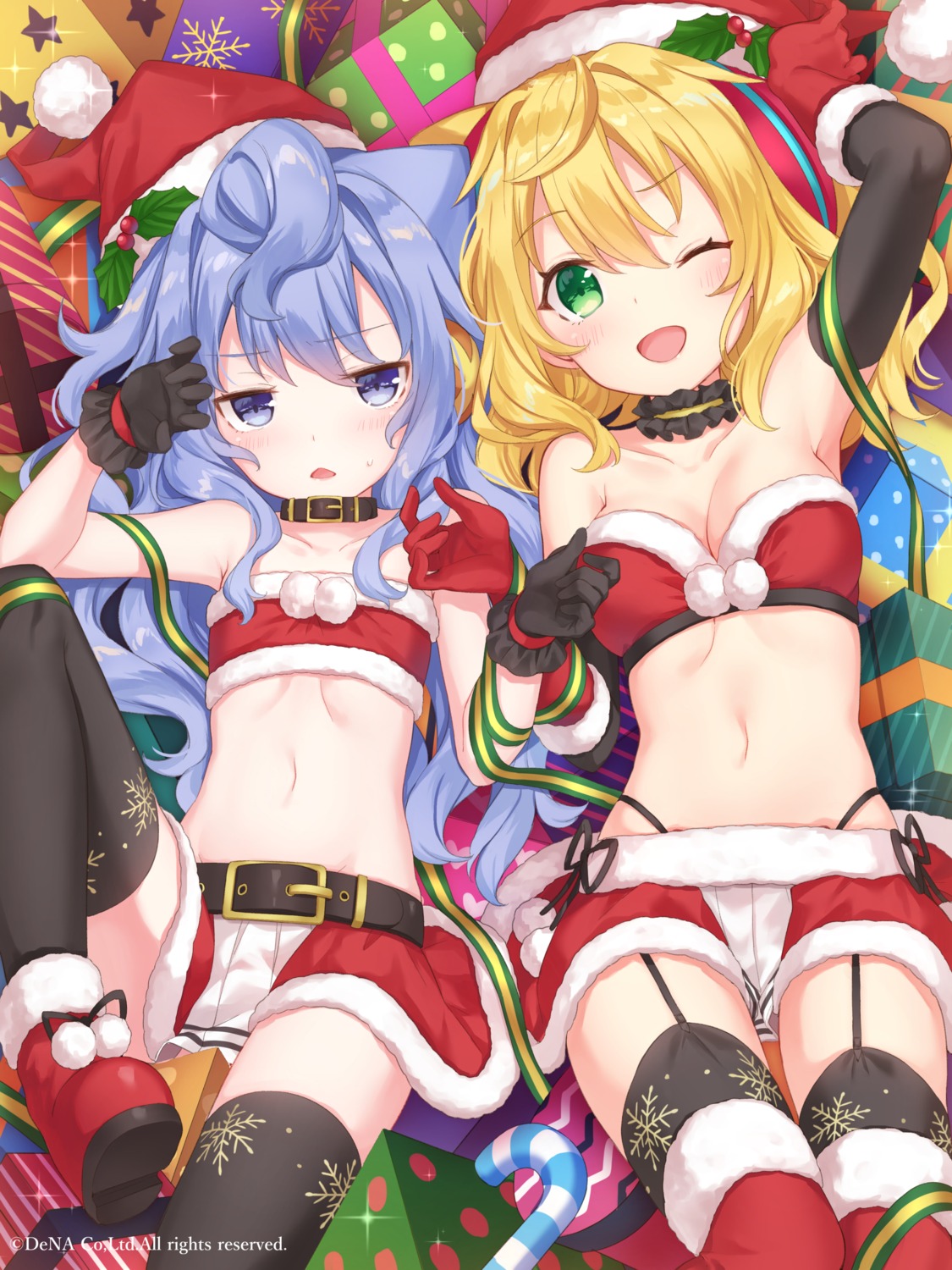 christmas, cleavage, hacka_doll, hacka_doll_no._1, hacka_doll_no._3, jimmy, stockings, thighhighs