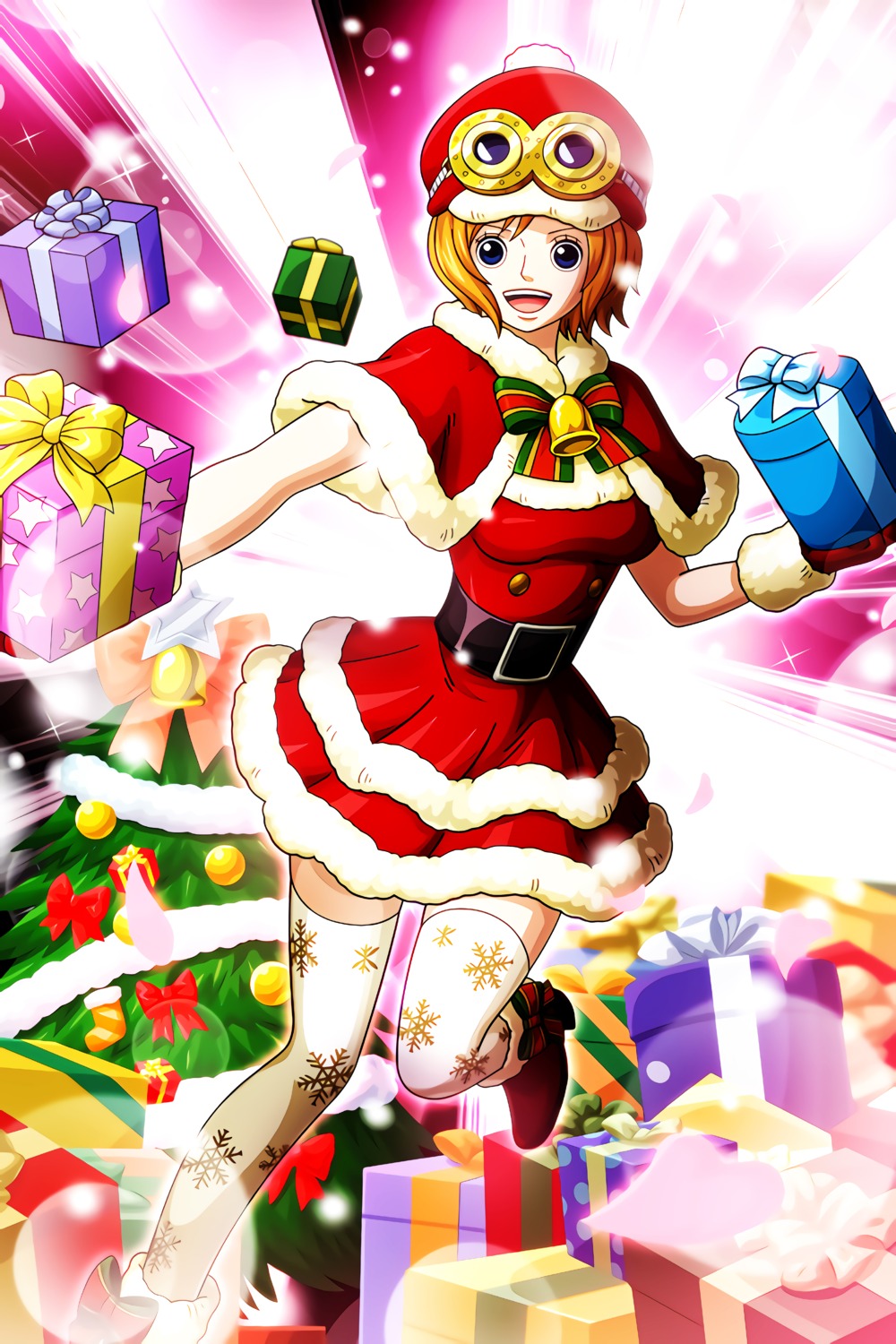 christmas, dress, heels, koala_(one_piece), one_piece, tagme, thighhighs